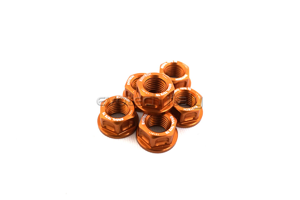 Evotech Srl Billet Aluminum Sprocket/Flange Nuts for Ducati, KTM, and Kawasaki (set of 6) - M10x1.25 Evotech Srl Billet Aluminum Sprocket/Flange Nuts for Ducati, KTM, and Kawasaki (set of 6) - M10x1.25